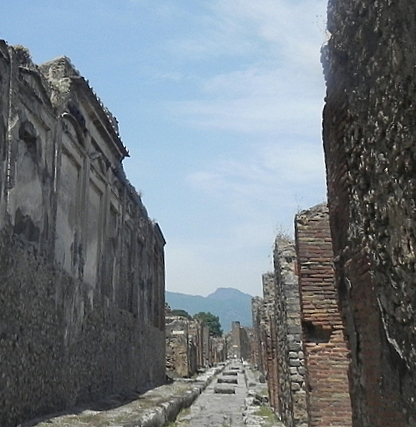 Narrow Street with rows of stepping stones
