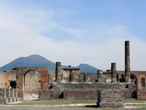 Vesuvius forming the Backdrop of Temple to Jupiter 